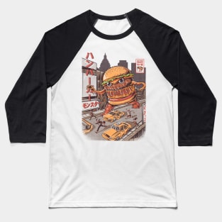 BurgerZilla - Burger Attack Baseball T-Shirt